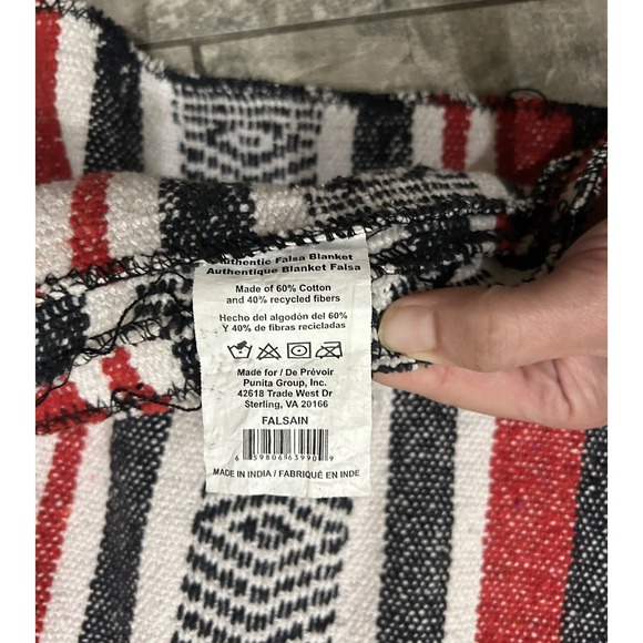 Authentic Falsa Blanket Traditional Woven Made In India Southwestern Boho Aztec - Picture 4 of 5